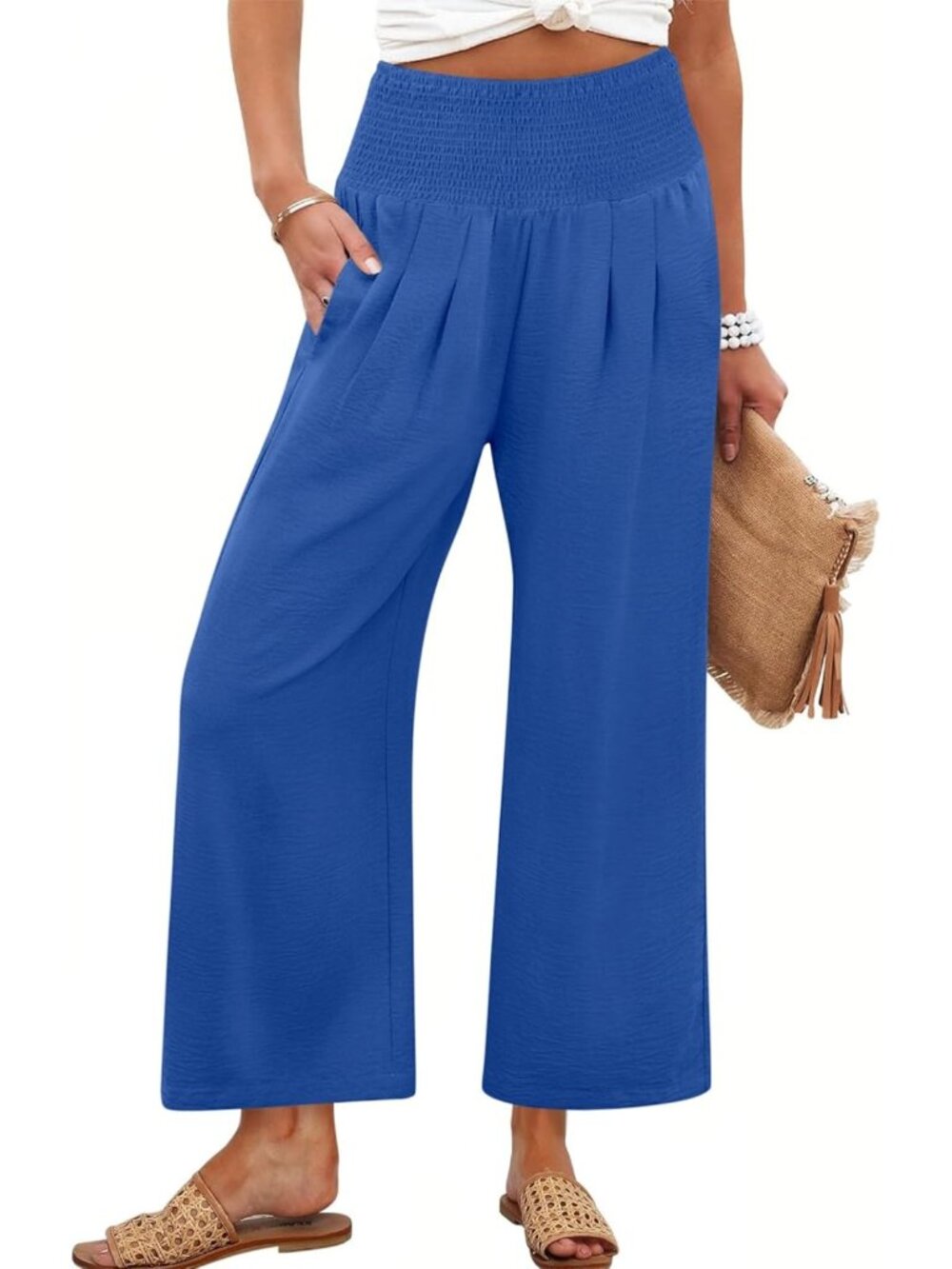 Chic Women's Wide Leg Palazzo Pants with Pockets | Trendy Summer Fashion